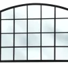 Lustro New York 76/90cm w stylu loft okienne z czarnymi szprosami i stalową ramą
