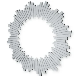 Lustro okrągłe Sunset Silver 80cm w delikatnej ramie