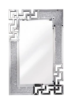 Lustro Prato 80/120cm w stylu glamour z ramą z kryształków o geometrycznym wzorze