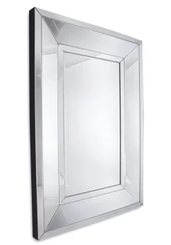 Lustro prostokątne Ava 70/140cm glamour klasyczne w prostej lustrzanej ramie o delikatnej fazie