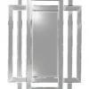 Lustro prostokątne Zita 80/120cm w stylu glamour z ramą w kształcie przeplatających się lustrzanych prostokątów