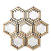 Lustro Rimini 100/103cm złożone z wielu złoto-lustrzanych elementów w kształcie plastrów miodu oryginalne