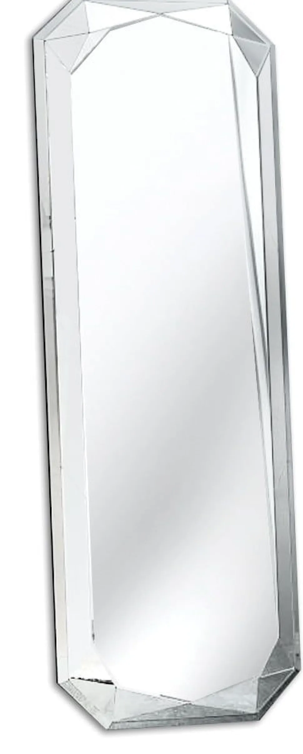 Lustro Tiora 55/160cm z ramą w postaci szlifowanego kryształu smukłe prostokątne