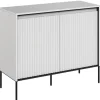 Mała komoda ryflowana  Lenart Trend TR-02 biała