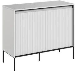 Mała komoda ryflowana Lenart Trend TR-02 biała
