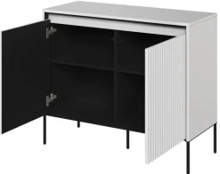 Mała komoda ryflowana  Lenart Trend TR-02 biała