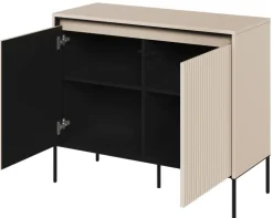 Mała komoda ryflowana  Lenart Trend TR-02 beż piaskowy