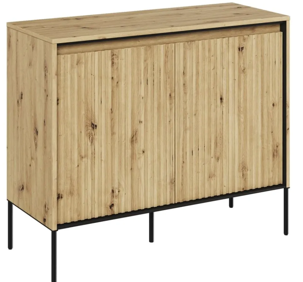 Mała komoda z lamelami Lenart Trend TR-02 dąb artisan