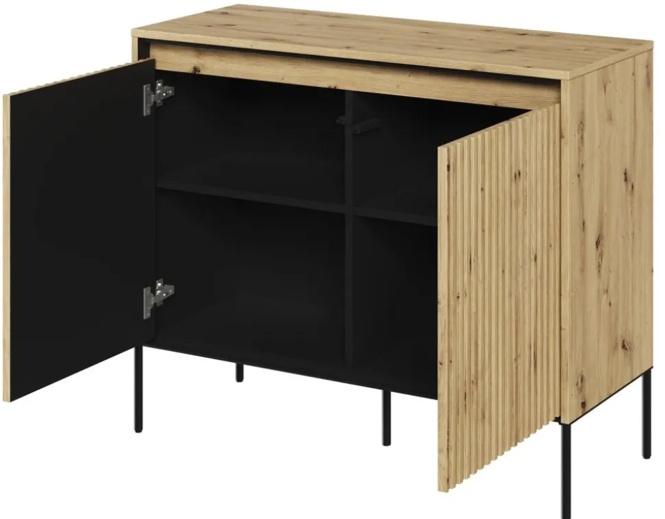 Mała komoda z lamelami Lenart Trend TR-02 dąb artisan