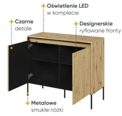 Mała komoda z lamelami Lenart Trend TR-02 dąb artisan