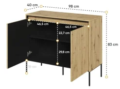 Mała komoda z lamelami Lenart Trend TR-02 dąb artisan
