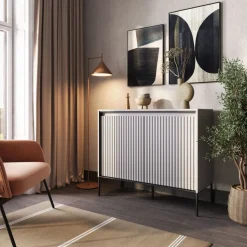 Mała komoda z lamelami Lenart Trend TR-02 dąb artisan