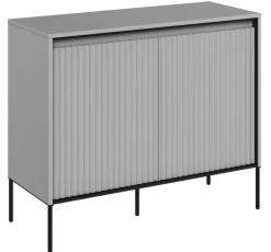 Mała, ryflowana komoda Lenart Trend TR-02 szara