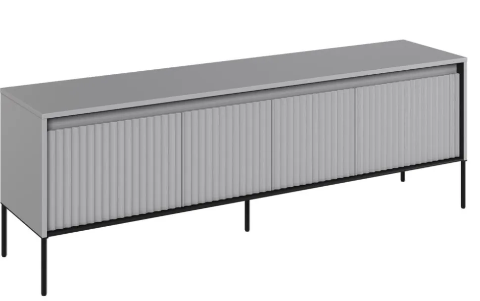 Mała ryflowana szafka RTVLenart Trend TR-05 szara