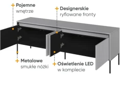 Mała ryflowana szafka RTVLenart Trend TR-05 szara