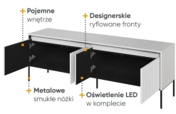 Mała szafka RTV ryflowana Lenart Trend TR-05 biała