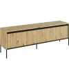 Mała szafka RTV z lamelami Lenart Trend TR-05 dąb artisan