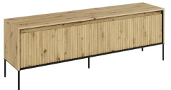 Mała szafka RTV z lamelami Lenart Trend TR-05 dąb artisan