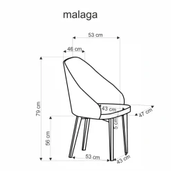 MALAGA krzesło cynamonowy / tap: MAVEL 44 / STELAR 54 (1p=1szt)1 sztuka