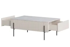 MALMI Ława 100 2SZ - cashmere / crema bianca / czarne nogi