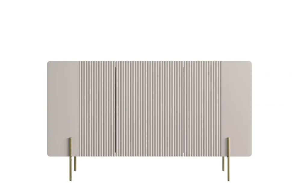 MALMI Komoda 150 3D - cashmere / crema bianca / złote nogi