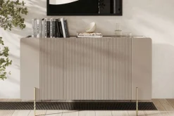 MALMI Komoda 150 3D - cashmere / crema bianca / złote nogi