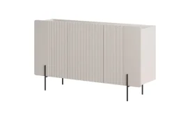 MALMI Komoda 150 3D - cashmere / crema bianca / czarne nogi