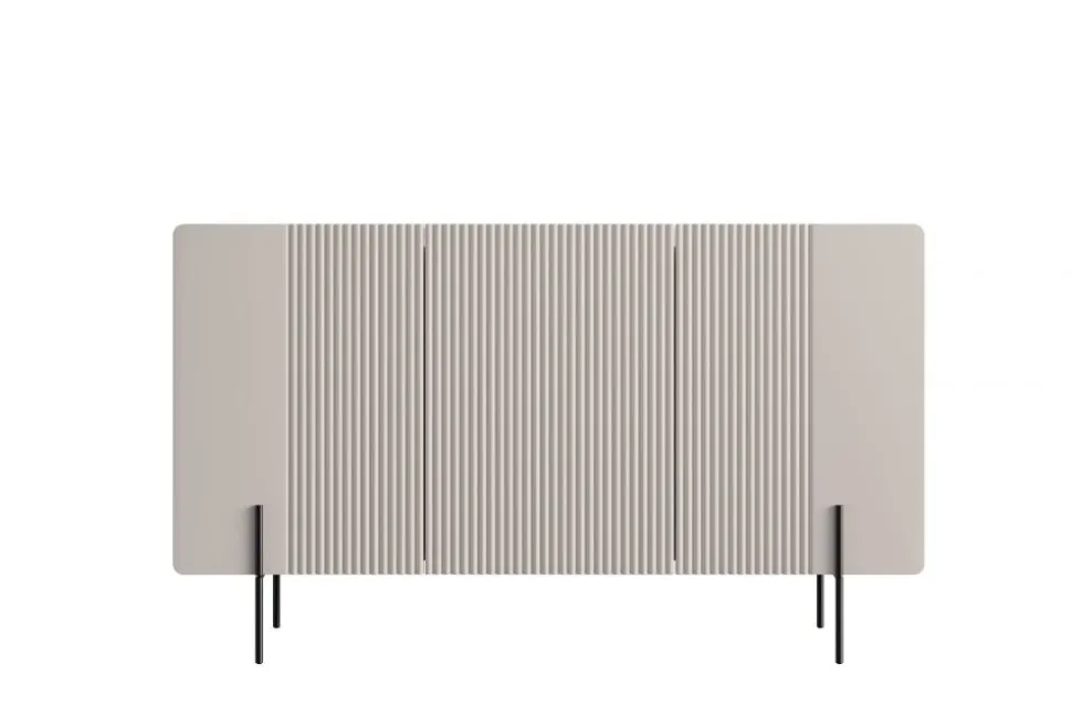MALMI Komoda 150 3D - cashmere / crema bianca / czarne nogi
