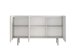 MALMI Komoda 150 3D - cashmere / crema bianca / czarne nogi
