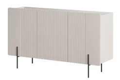 MALMI Komoda 150 3D - cashmere / crema bianca / czarne nogi