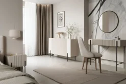 MALMI Komoda 150 3D - cashmere / crema bianca / czarne nogi