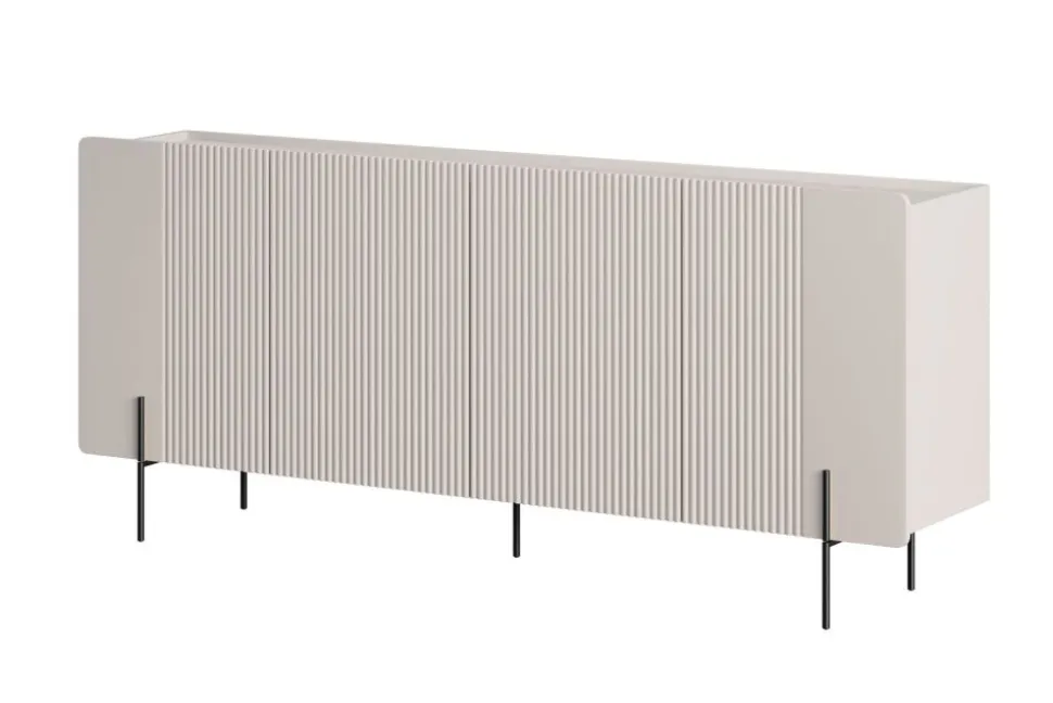 MALMI Komoda 200 4D - cashmere / czarne nogi