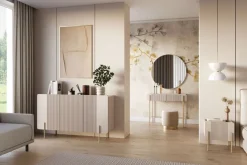 MALMI Komoda 150 3D - cashmere / złote nogi