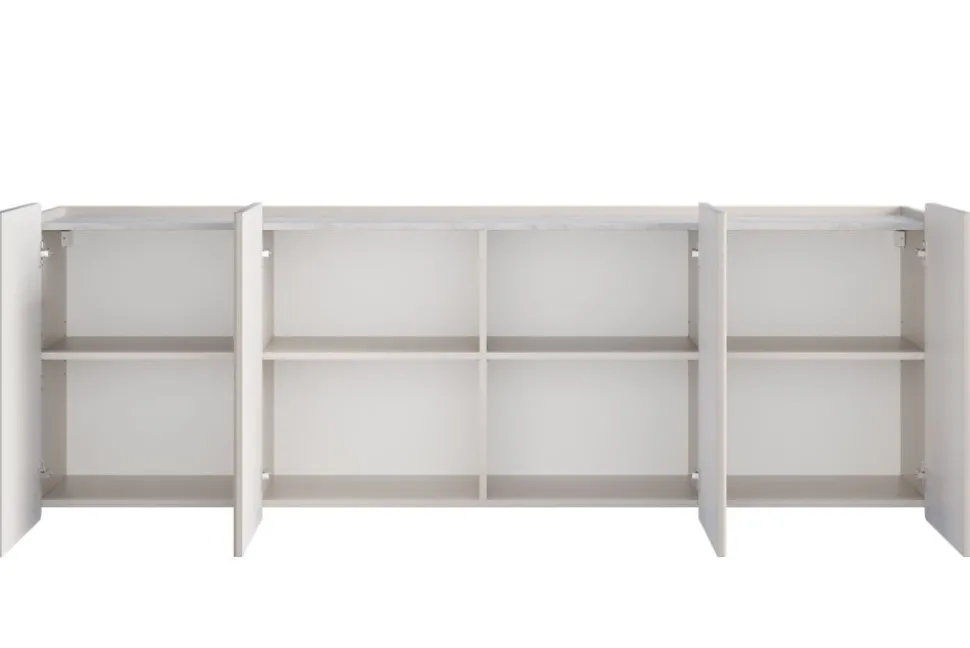 MALMI Komoda 200 4D - cashmere / crema bianca / złoty / wisząca