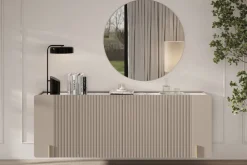 MALMI Komoda 200 4D - cashmere / crema bianca / złoty / wisząca