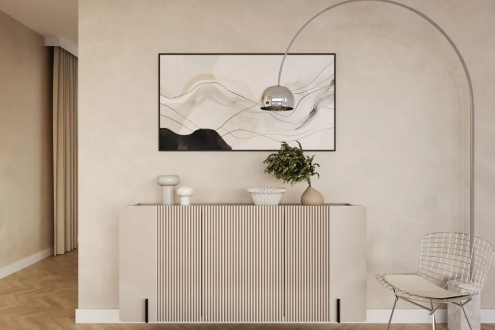 MALMI Komoda 150 3D - cashmere / czarny / wisząca