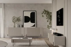 MALMI Komoda 150 3D - cashmere / crema bianca / czarny / wisząca