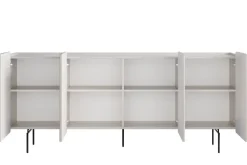 MALMI Komoda 200 4D - cashmere / crema bianca / czarne nogi