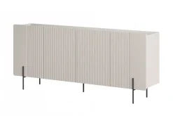MALMI Komoda 200 4D - cashmere / crema bianca / czarne nogi