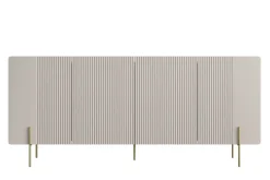MALMI Komoda 200 4D - cashmere / crema bianca  / złote nogi