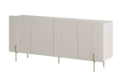 MALMI Komoda 200 4D - cashmere / crema bianca / złote nogi