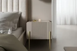 MALMI Szafka nocna 45 1SZ - cashmere / crema bianca  / złote nogi