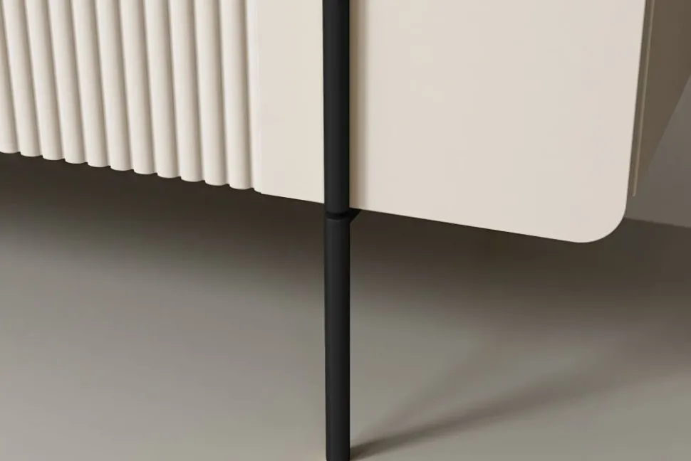 MALMI Szafka RTV 200 2D2SZ - cashmere / crema bianca / czarne nogi