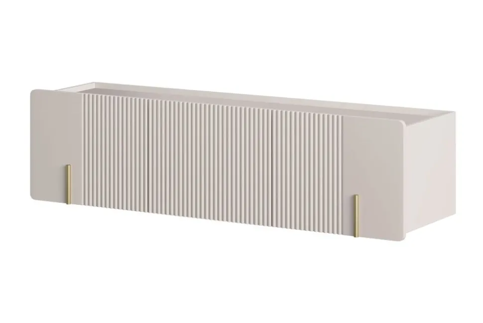 MALMI Szafka RTV 150 2D1SZ - cashmere / złoty / wisząca