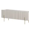 MALMI Szafka RTV 150 2D1SZ - cashmere / crema bianca  / złote nogi