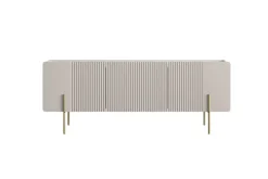 MALMI Szafka RTV 150 2D1SZ - cashmere / crema bianca  / złote nogi