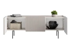 MALMI Szafka RTV 150 2D1SZ - cashmere / czarne nogi