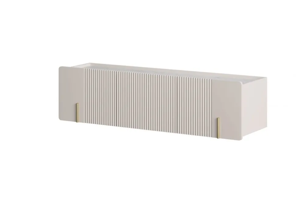 MALMI Szafka RTV 150 2D1SZ - cashmere / crema bianca / złoty / wisząca