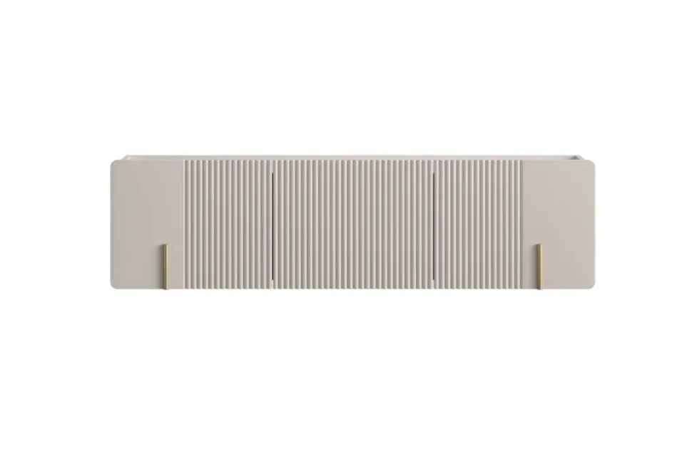 MALMI Szafka RTV 150 2D1SZ - cashmere / crema bianca / złoty / wisząca