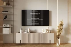 MALMI Szafka RTV 150 2D1SZ - cashmere / czarny / wisząca